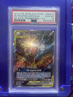 Pokemon Moltres Zapdos Articuno GX PSA 10 Hidden Fates Black Star Promo SM210 - Image 4