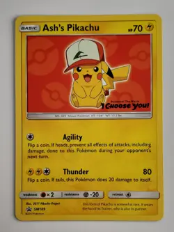 Lightly Played - Pokemon Ash's Pikachu #SM109 - I Choose You Movie Promo - Image 1