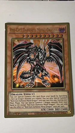Yugioh Red-Eyes Darkness Metal Dragon MGED-EN009 Gold Rare 1st Ed NM - Image 1