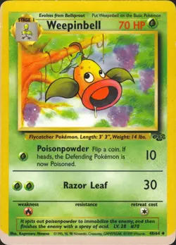 Weepinbell 48/64 Jungle Pokemon Card NM (border error) - Image 1