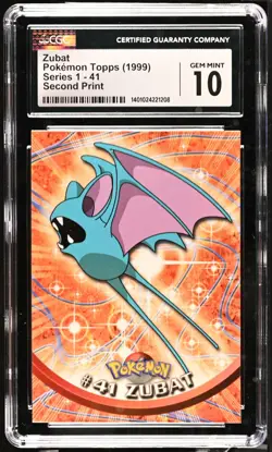 CGC 10 Zubat #41 Pokemon Topps Series 1 1999 Pokemon Card - Image 1