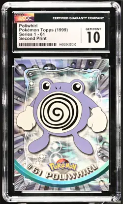 CGC 10 Poliwhirl #61 Pokemon Topps Series 1 1999 Pokemon Card - Image 1