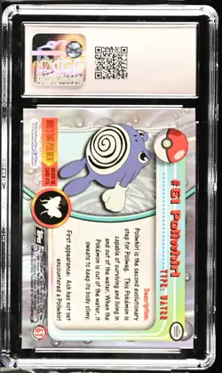 CGC 10 Poliwhirl #61 Pokemon Topps Series 1 1999 Pokemon Card - Image 2