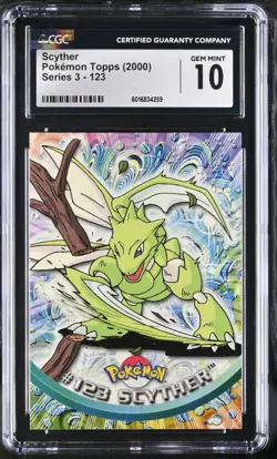 CGC 10 GEM MINT Scyther #123 Pokemon Topps Series 3 2000 Pokemon Card - Image 1