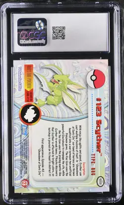 CGC 10 GEM MINT Scyther #123 Pokemon Topps Series 3 2000 Pokemon Card - Image 2