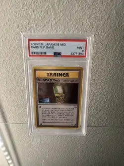 Pokemon Japanese Card Flip Game Japanese Neo BANNED PSA 9 MINT - Image 1