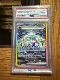 Pokemon TCG Terapagos EX Stellar Crown Holo Secret Rare Card PSA 10 SAR 170/142 - Image 1