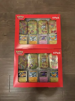 Pokemon 4 Pack Mini Tins + 4 Promo Cards Bundle - 151 SAMS CLUB EXCLUSIVE 2x - Image 1