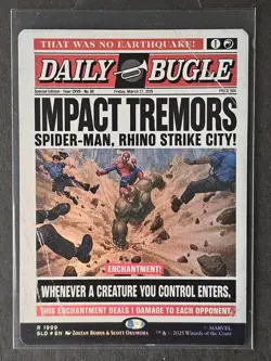 MTG Impact Tremors R (1999) Borderless Foil Marvel's Spider-Man Secret Lair Drop - Image 1