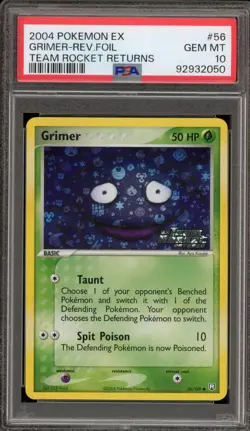 Pokemon Grimer EX Team Rocket Returns Reverse Holo #56 PSA 10 Gem Mint - Image 1