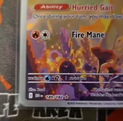 Pokemon TCG Rapidash 189/182 Illustration IR Destined Rivals Near Mint Condition - Image 3