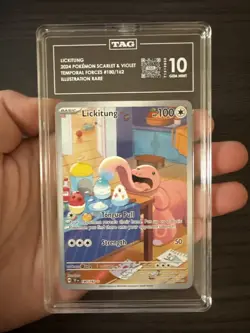 2024 Pokemon Temporal Forces Lickitung 180/162 Illustration Rare TAG 10 Gem Mint - Image 3