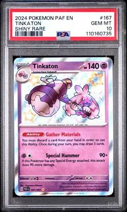 2024 POKEMON PAF EN-PALDEAN FATES SHINY RARE #167 TINKATON PSA 10 - Image 1