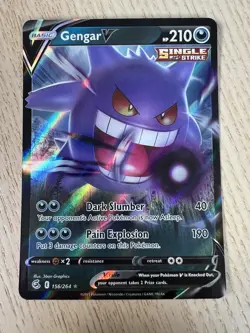Gengar V 156/264 Ultra Rare Fusion Strike Pokemon TCG - Near Mint - Image 1