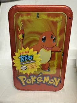 Pokemon Topps Factory Sealed Collectors Tin - TV Animation Ed. Charmander - Image 1