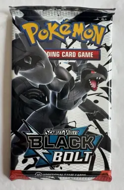 Pokemon Black Bolt Booster Pack x15 TCG Sealed Booster Box Quantity Loose Packs - Image 1
