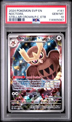 2024 POKEMON SVP EN-SV BLACK STAR PROMO #141 NOCTOWL PSA 10 - Image 1
