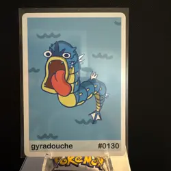 Near Mint Pookiemoot Gyradouche Gyarados #0130 Derp Pokemon Fan Art Card - Image 1
