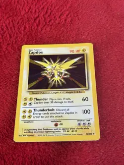 Zapdos 016/102 Base Set Holo Wotc Pokemon Card Played 1999 - Image 1