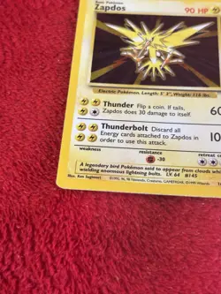 Zapdos 016/102 Base Set Holo Wotc Pokemon Card Played 1999 - Image 4