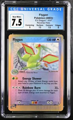 CGC 7.5 Flygon Reverse Holo 4/97 EX Dragon 2003 Pokemon Card - Image 1