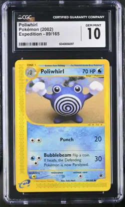 CGC 10 Poliwhirl 89/165 Expedition 2002 Pokemon Card - Image 1