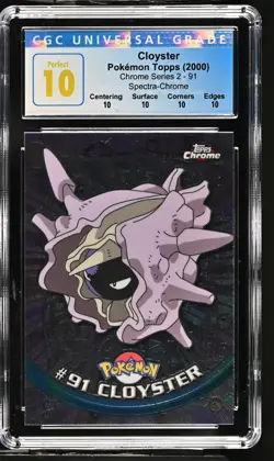 CGC 10 Perfect Cloyster #91 MISLABEL Topps Chrome Series 2 2000 Pokemon Card - Image 1