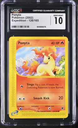 CGC 10 Ponyta 126/165 Expedition 2002 Pokemon Card - Image 1