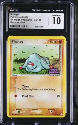 CGC 10 Phanpy Reverse Holo 75/110 EX Holon Phantoms 2006 Pokemon Card - Image 1