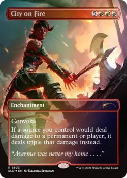 City on Fire (Rainbow Foil) -Foil Near Mint MTG Secret Lair - Image 1