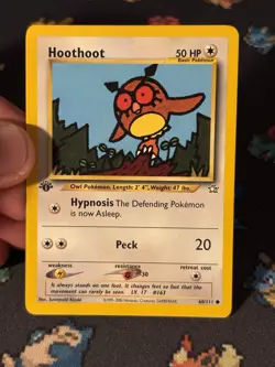 Pokemon Card Hoothoot 60/111 Neo Genesis FIRST EDITION - (NM-) - Image 2
