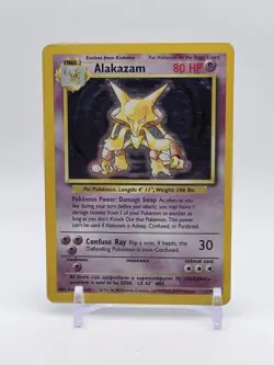 Pokemon TCG Alakazam Base Set Holo Card 1/102 Unlimited Rare - Image 1