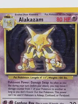 Pokemon TCG Alakazam Base Set Holo Card 1/102 Unlimited Rare - Image 2