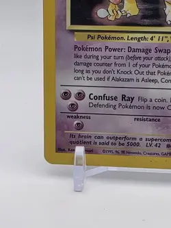 Pokemon TCG Alakazam Base Set Holo Card 1/102 Unlimited Rare - Image 3