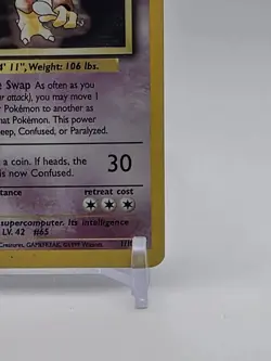 Pokemon TCG Alakazam Base Set Holo Card 1/102 Unlimited Rare - Image 4