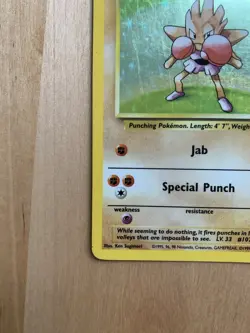 Hitmonchan 1999 Base Set Pokemon Card 7/102 Rare Holo - LP WOTC - Image 5