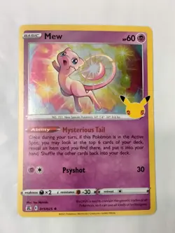 Pokemon Card Celebrations Set Mew 011/025 Holo Rare 25th Anniversary Stamped - Image 1