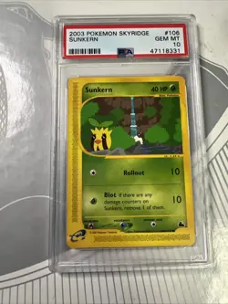 PSA 10 Sunkern #106 Skyridge Non Holo Pokemon Card 2003 GEM MINT - Image 1