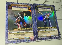 Wargreymon Metalgarurumon Digimon Cards Holographic Bandai 2001 - Image 2