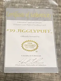Pokemon Jigglypuff 23K Gold Plated Trading Card Ball and Box Burger King 1999 - Image 4