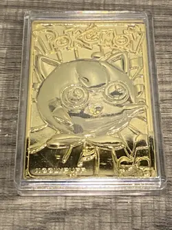 Pokemon Jigglypuff 23K Gold Plated Trading Card Ball and Box Burger King 1999 - Image 5