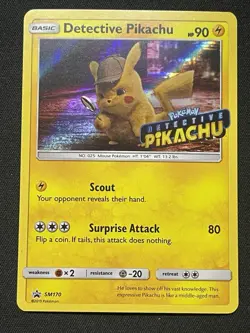 Pokemon TCG Detective Pikachu SM170 Promo Holo Card Basic 2019 - Image 1