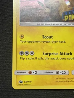 Pokemon TCG Detective Pikachu SM170 Promo Holo Card Basic 2019 - Image 4