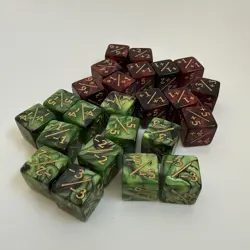 Magic the Gathering - Black /Red / Green 6-Sided Counter Dice - 24 Pieces - MTG - Image 1