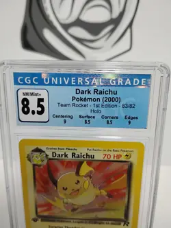 Pokemon Dark Raichu 83/82 2000 Team Rocket - 1st Edition Holo CGC 8.5 NM/MINT + - Image 2