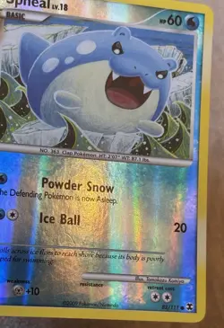 Pokemon TCG Spheal Rising Rivals 82/111 Reverse Holo Common MP - Image 3