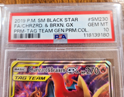 Pokemon 2019 P.M. Black Star FA/Chrzard& Braixen GX PRM-TAg TEAM PSA 10 GEM MT - Image 2