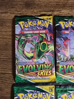 Evolving Skies Pokemon TCG Booster Packs Art Set (4 Packs) FACTORY SEALED - Image 3