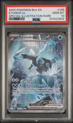 2025 POKEMON BLK EN-BLACK BOLT SPECIAL ILLUSTRATION RARE #165 KYUREM EX PSA 10 - Image 1