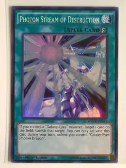Yugioh Photon Stream of Destruction WSUP-EN011 Super Rare 1st Ed NM - Image 1